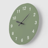 Salie Groene Minimalistische Acryl Wandklok (Hoek)