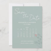 Salie Groene Minimalistische Chic Save The Date (Voorkant)