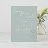 Salie Groene Minimalistische Chic Save The Date (Staand voorkant)