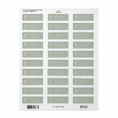 Salie Groene Minimalistische Doop Etiket (Full Sheet)