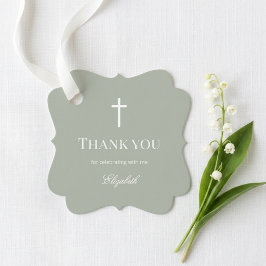 Salie groene minimalistische doop favor tags bedankjes labels