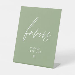 Salie Groene Minimalistische Favor Reclamebord Met Voetstuk