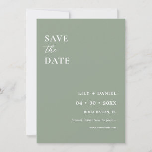 Salie groene minimalistische foto save the date ka