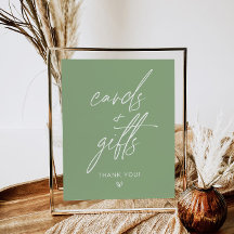 Salie Groene Minimalistische Kaarten & Cadeaus Bor