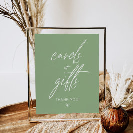 Salie Groene Minimalistische Kaarten & Cadeaus Bor Poster