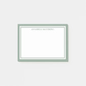 Salie Groene Minimalistische Monogram Post-it® Notes (Voorkant)