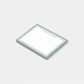 Salie Groene Minimalistische Monogram Post-it® Notes (Schuin)