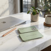 Salie Groene Minimalistische QR Code Tech Oprichte Visitekaartje