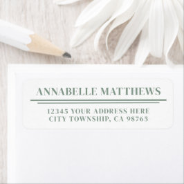Salie Groene Minimalistische Retouradres Etiket