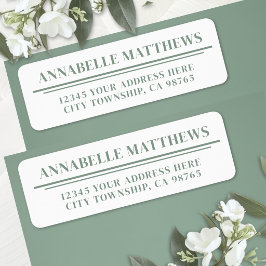 Salie Groene Minimalistische Retouradres Etiket