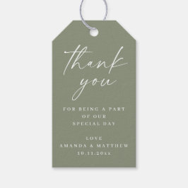 Salie Groene Minimalistische Trouw Dank Je | Elega Cadeaulabel