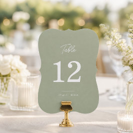 Salie Groene Minimalistische Uitgesneden Tafel Num Kaart