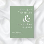 Salie Groene Moderne Ampersand Typografie Trouwen Save The Date