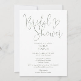 Salie groene moderne elegante script bruidsbaby sh kaart