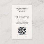 Salie Groene Moderne Foto QR Code Professioneel Visitekaartje (Achterkant)