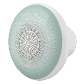 Salie Groene Moderne Geometrische Mandala Keramische Knop (Rechts)