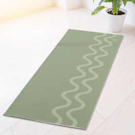 Salie Groene Moderne Minimalistische Golvende Lijn Yogamat