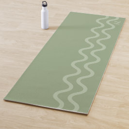 Salie Groene Moderne Minimalistische Golvende Lijn Yogamat