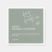 Salie Groene Moderne Minimalistische Script Feiten Servet (Voorkant)