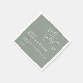 Salie Groene Moderne Minimalistische Script Feiten Servet (Hoek)