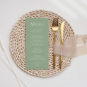 Salie Groene Moderne Minimalistische Trouwmenu Menu