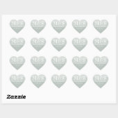 Salie Groene Moderne Scriptie Bruiloft Hart Sticker (Vel)