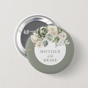 Salie Groene Moeder van de Bruid Bruidsfeest Ronde Button 5,7 Cm