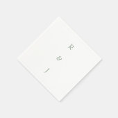 Salie Groene Monogram Beginletters Aangepaste Trou Servet (Hoek)