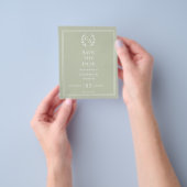 Salie groene monogram begroting huwelijk Bewaar de Flyer (Hand)