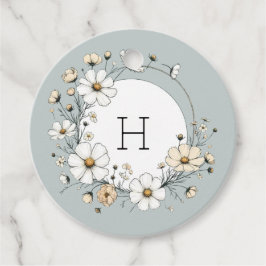 Salie Groene Monogram Boho Bloemen Persoonlijk Bedankjes Labels