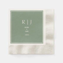 Salie Groene Monogram Eerste Trendige Moderne Trou