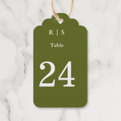 Salie Groene Monogram Huwelijk Cadeaulabels (Achterkant)