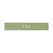 Salie Groene Monogram Huwelijk Uitnodigingen Wikkel (Vlak)