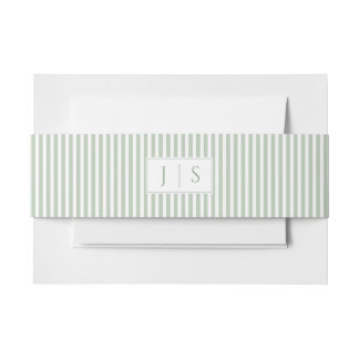 Salie Groene Monogram Huwelijks Buikband Uitnodigingen Wikkel