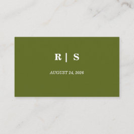 Salie Groene Monogram Huwelijks Plaatskaart Plaatskaartje
