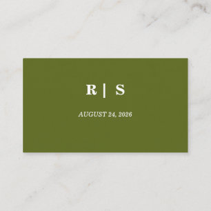 Salie Groene Monogram Huwelijks Plaatskaart Plaatskaartje