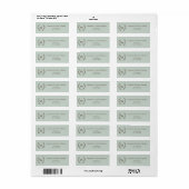 Salie groene monogram initiaal krans retouradres etiket (Full Sheet)