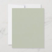 Salie groene monogram krans trouw uitnodiging (Achterkant)