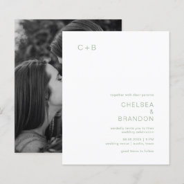 Salie Groene Monogram Moderne Budget Huwelijksuitn