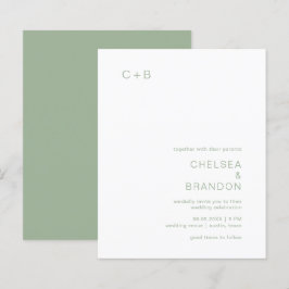 Salie Groene Monogram Moderne Budget Huwelijksuitn