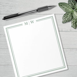 Salie Groene Monogram Notitieblok