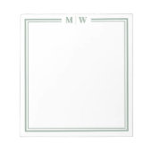 Salie Groene Monogram Notitieblok (Voorkant)