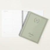 Salie groene Monogram Persoonlijke Stille Luxe Planner (Display)