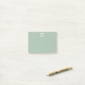 Salie Groene Monogram Post-it® Notes (Op bureau)