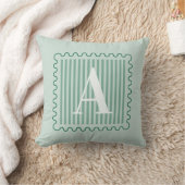 Salie Groene Monogram Preppy Schulpand Kussen (Deken)