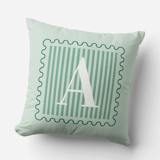 Salie Groene Monogram Preppy Schulpand Kussen