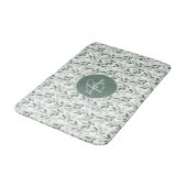 Salie Groene Monogram Rustieke Olijf Patroon Badmat (Gekanteld)