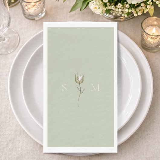 Salie Groene Monogram Servet