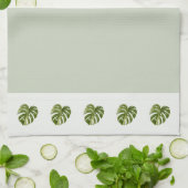 Salie Groene Monstera Botanische Decor Minimaal Ku Theedoek (Gevouwen)