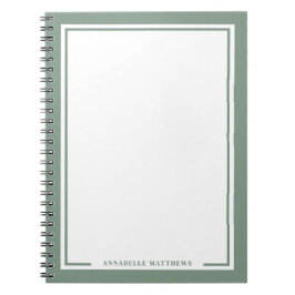 Salie Groene Naam Monogram Notitieboek
